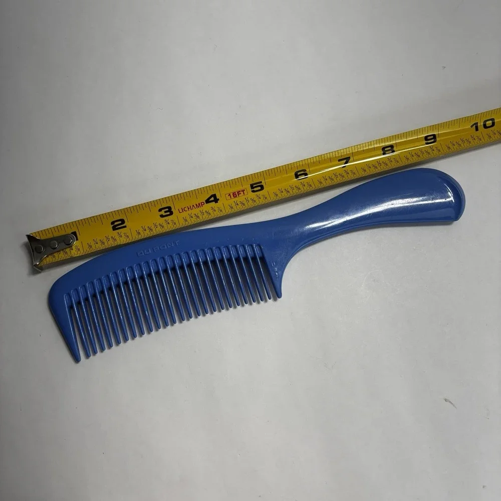 Dupont Vintage Blue Wide Handled Detangling Comb Made In USA 9